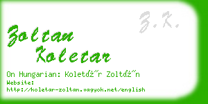 zoltan koletar business card